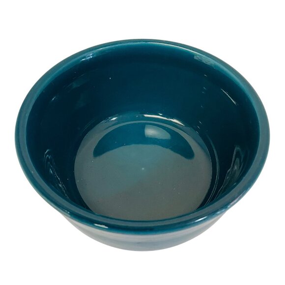 Fiesta Homer Laughlin USA Teal Mixing Bowl Ribbed Stoneware Kitchenware 3" x 6" - Picture 8 of 9